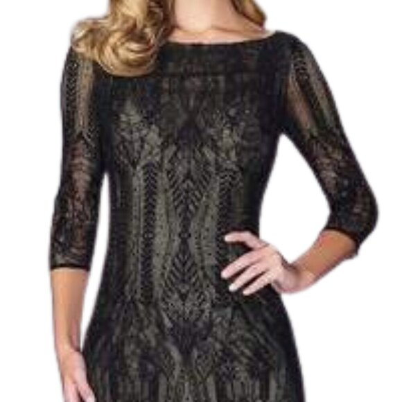 NWT La Femme 24855 Mother of the Bride Dress Black Size 2 - Picture 3 of 7